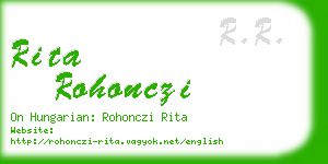 rita rohonczi business card